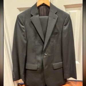 Mens Warehouse black suit/ shirt